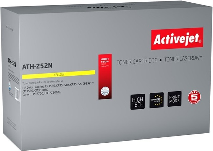 Toner Activejet do HP 504A CE252A i Canon CRG-723Y Yellow (5901443011460) - obraz 1