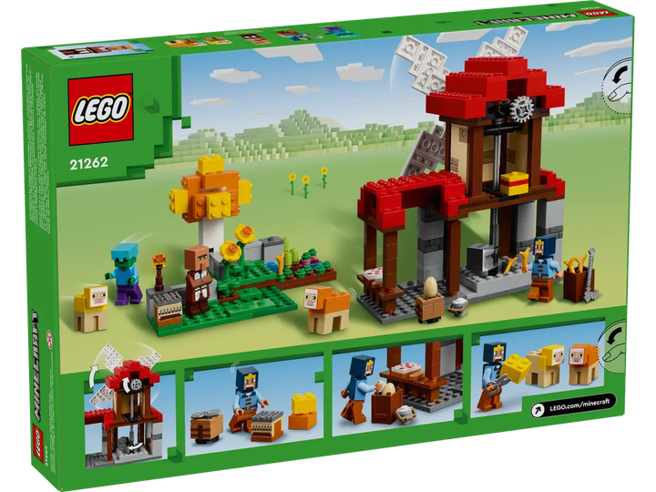 Конструктор LEGO Minecraft Ферма з млином 462 елементи (21262) - зображення 8