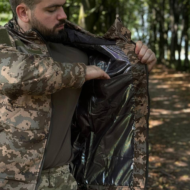 Чоловіча зимова куртка Rizen з капюшоном піксель розмір L - зображення 2