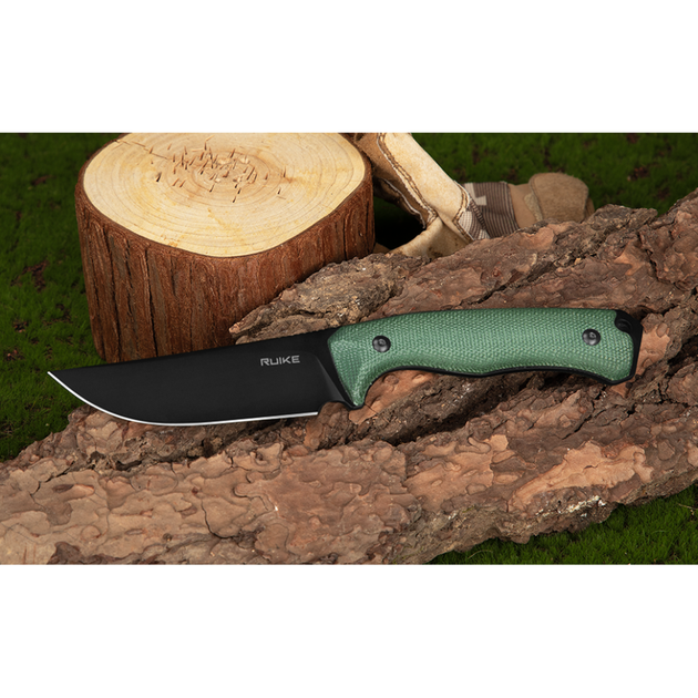 Нож фиксированный охотничий Ruike F186-MG, (11.8 см) D2 / Micarta зеленый - изображение 11