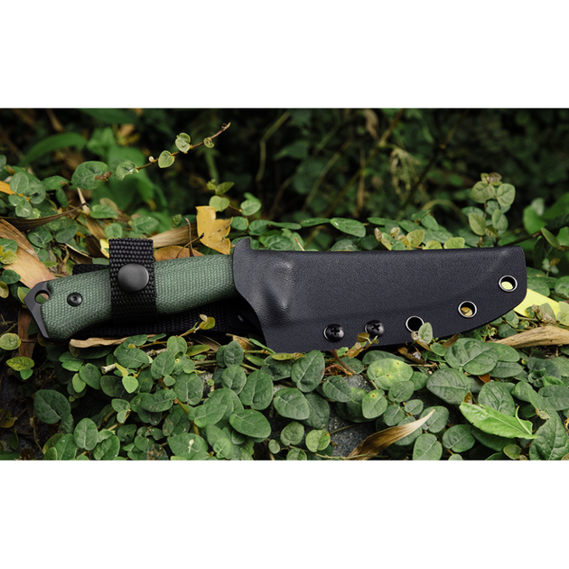 Нож фиксированный охотничий Ruike F186-MG, (11.8 см) D2 / Micarta зеленый - изображение 12