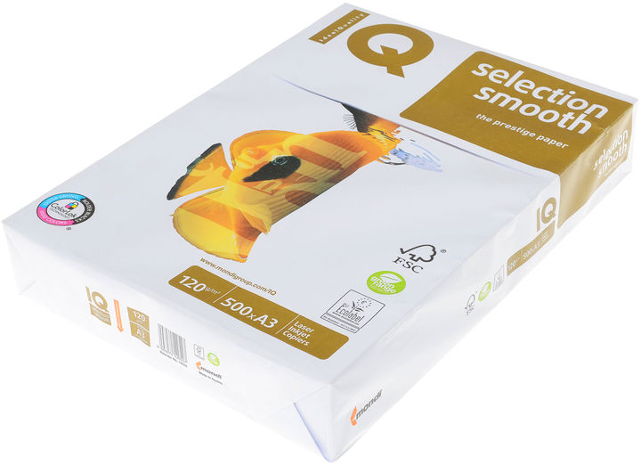 Бумага офисная IQ А3 120 г/м2 Selection Smooth 500 листов Белая ...