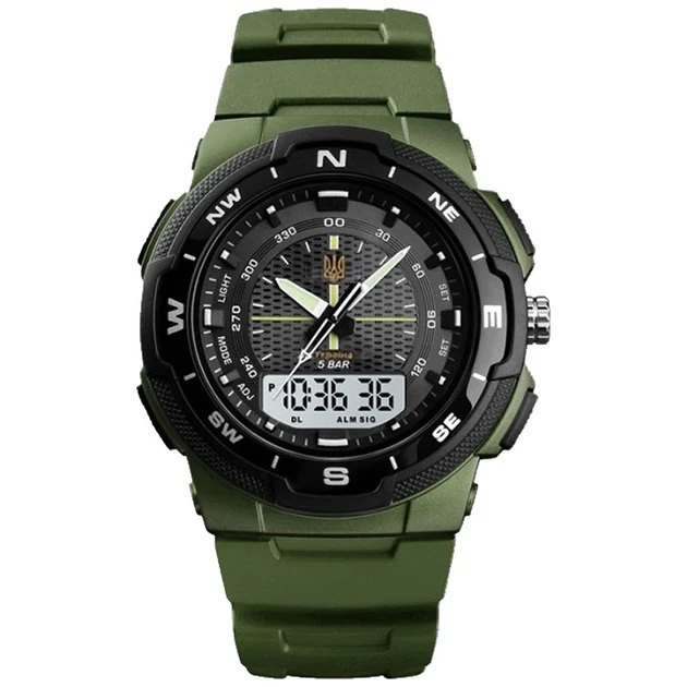 Наручные мужские часы Skmei 4541/1454AG Украниа Army Green/Black (7_01134) - Фото 2 Наручные мужские часы Skmei 4541/1454AG Украниа Army Green/Black (7_01134) - изображение 2
