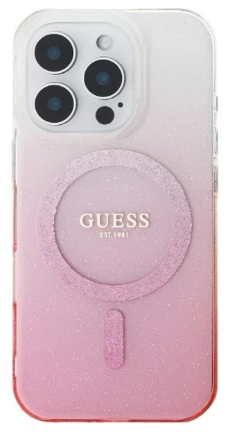 Etui Guess Hardcase IML Glitter Gradient MagSafe do Apple iPhone 16 Pro Max Pink (GUHMP16XHGRCELP) - obraz 2