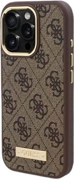 Панель Guess Hardcase 4G Logo Plate MagSafe для Apple iPhone 16 Pro Max Brown (GUHMP16XU4GPRW) - зображення 2