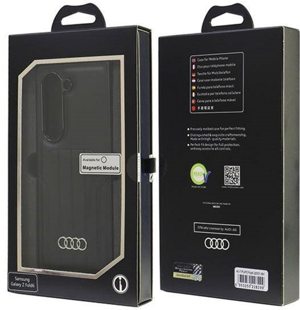 Etui Audi Synthetic Leather z MagSafe do Samsung Galaxy Z Fold 6 Black (6955250228282) - obraz 8