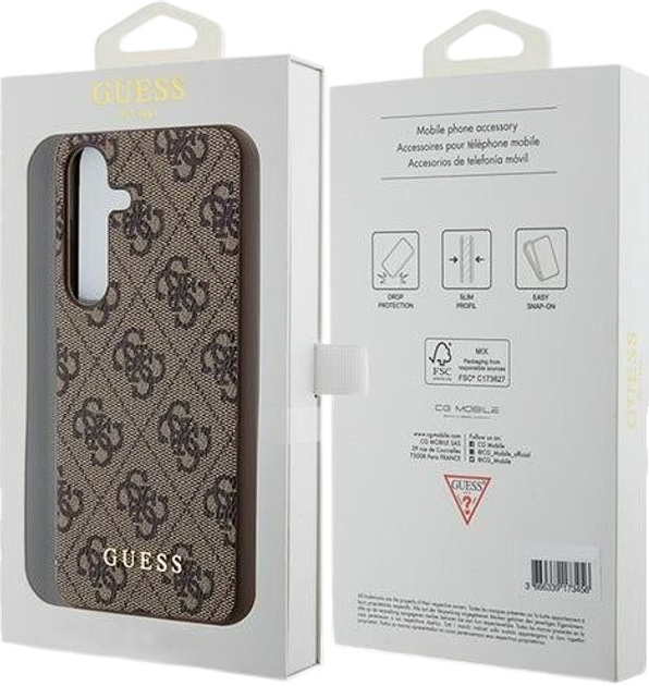 Etui Guess Hardcase 4G Metal Gold Logo do Samsung Galaxy A35 A356 Brown (GUOHCSA35G4GFBR) - obraz 8