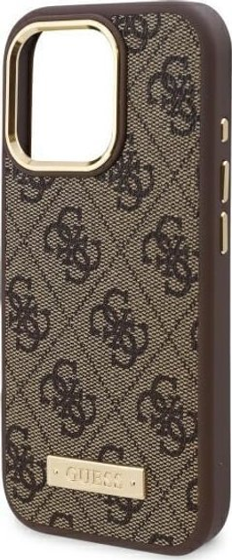 Etui Guess Hardcase 4G Logo Plate MagSafe MagSafe do Apple iPhone 16 Pro Brown (GUHMP16LU4GPRW) - obraz 6