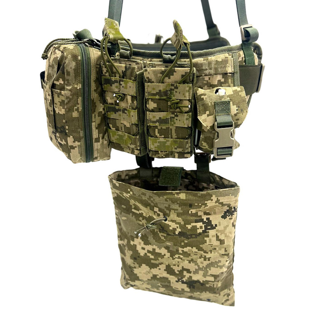 РПС з підсумками та кріпленням Molle / Розвантажувальний пояс "Краш" Cordura 1000D піксель розмір XL - зображення 1