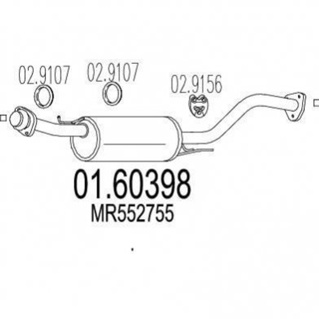 Глушитель MTS 01.60398 Mitsubishi Pajero MR552755 - изображение 1