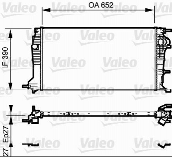 Радіатор охолодження двигуна Valeo 735182 Renault Megane, Scenic, Grand Scenic, Fluence 214100016R, 214100015R, 214101448R - зображення 1