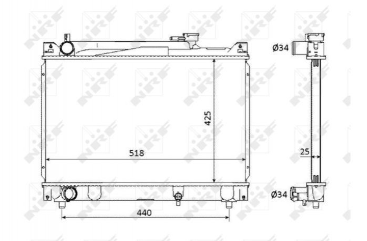 Радиатор охлаждения двигателя NRF 53882 Suzuki Grand Vitara, Vitara 1770077E00, 1770077E20, 1A5315200 - изображение 1