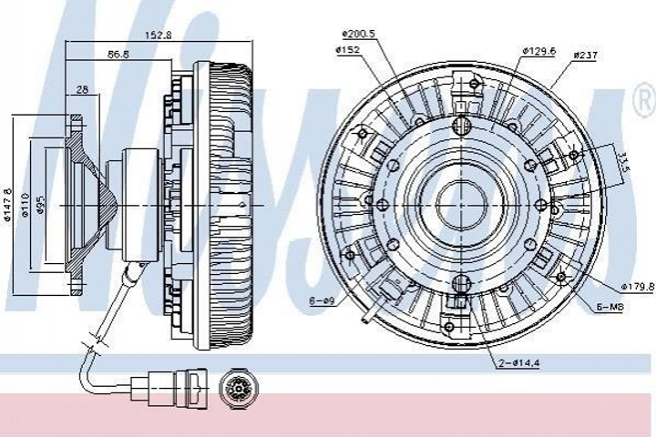 Віскомуфта вентилятора NISSENS 86028 - зображення 1