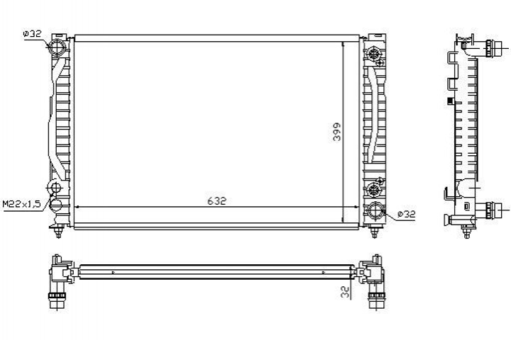 Радиатор охлаждения двигателя STARLINE AIA2125 Audi A4, A6; Volkswagen Passat; Skoda Superb 8D0121251BB, 8D0121251B, 4B0121251AF - изображение 1