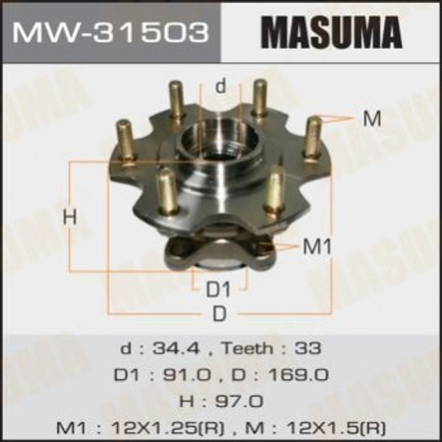 Подшипник ступицы MASUMA MW31503 Mitsubishi Pajero MR418068 - изображение 1