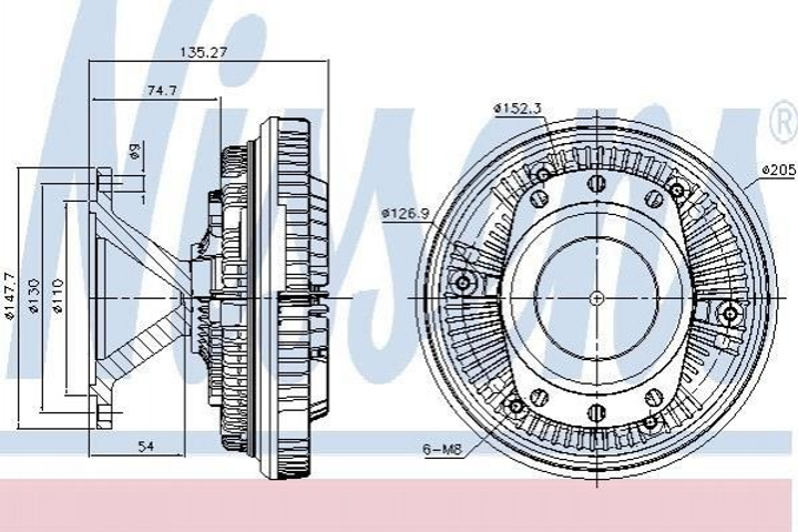 Вискомуфта вентилятора NISSENS 86052 - изображение 1