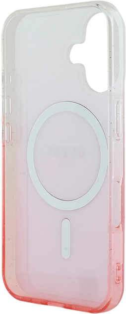 Etui Guess Hardcase IML Glitter Gradient MagSafe do Apple iPhone 16 Pink (GUHMP16SHGRCELP) - obraz 7