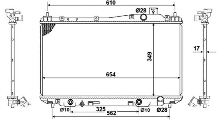 Радиатор охлаждения двигателя NRF 53570 Honda Civic 19010PLCJ01, 19010PLCJ51, 19010PLMA51 - изображение 1