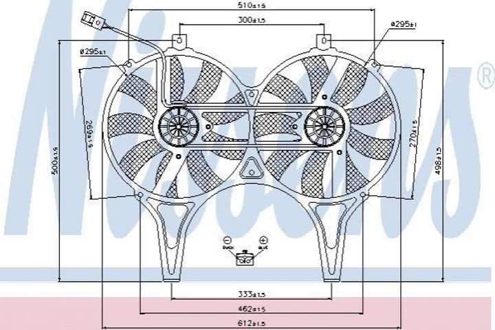 Вентилятор охлаждения двигателя NISSENS 85149 Mercedes E-Class 0005401788, 000541288, 0015001693 - изображение 1