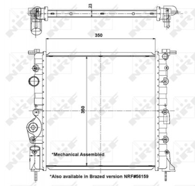 Радиатор охлаждения двигателя NRF 58196 Renault Clio 7700430647, 7700836300, 8660000442 - изображение 1