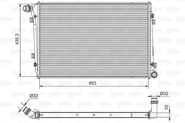 Радіатор охолодження двигуна Valeo 701664 Volkswagen Jetta, Golf, Caddy, Touran, Passat, EOS; Audi A3; Skoda Superb, Octavia; Seat Toledo, Leon 1K0121251AL, 1K0121251AM, 1K0121251AN - зображення 1