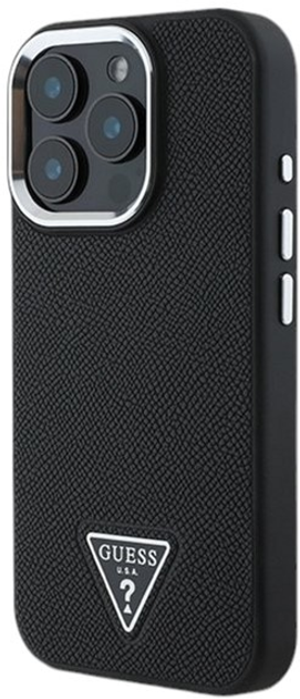 Панель Guess Hardcase Grained Triangle MagSafe для Apple iPhone 16 Black (GUHMP16SPGTSPSK) - зображення 2