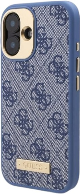 Etui Guess Hardcase 4G Logo Plate MagSafe do Apple iPhone 16 Blue (GUHMP16SU4GPRB) - obraz 2