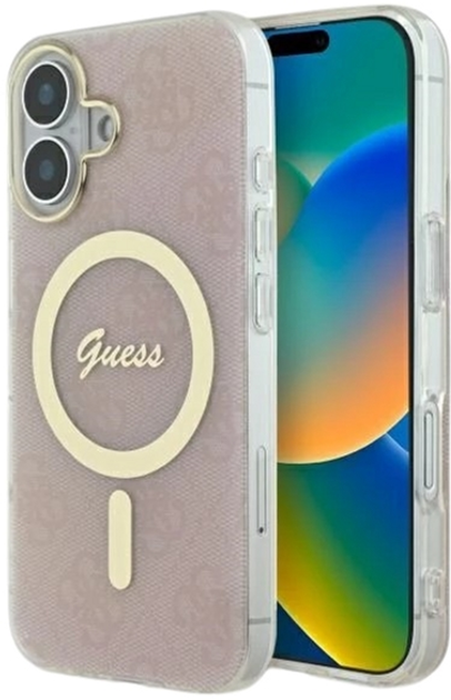 Панель Guess Hardcase IML 4G MagSafe для Apple iPhone 16 Pink (GUHMP16SH4STP) - зображення 1