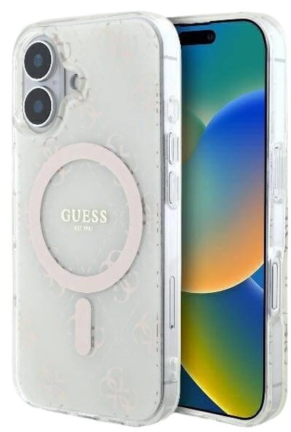 Etui Guess Hardcase IML 4G MagSafe do Apple iPhone 16 White (GUHMP16SH4DTEH) - obraz 1