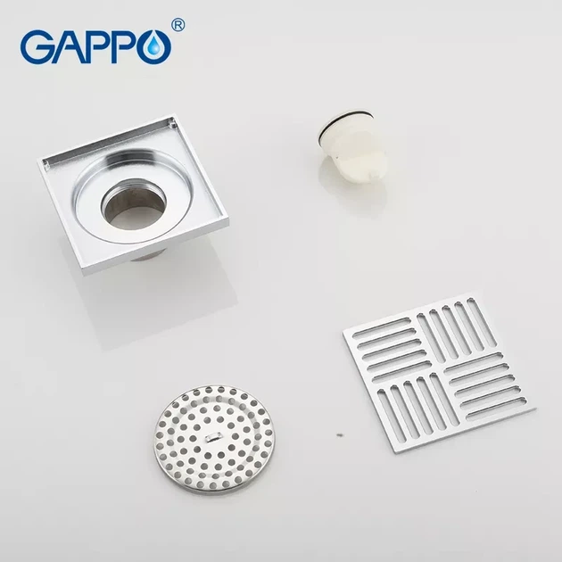 Вертикальний трап GAPPO G81051, латунь, 100х100 мм, хром - Фото 3 Вертикальний трап GAPPO G81051, латунь, 100х100 мм, хром - зображення 3
