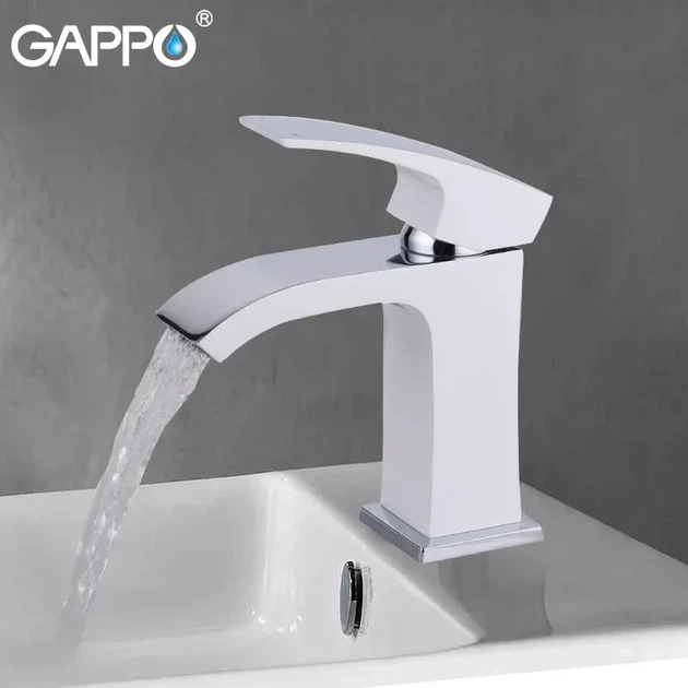 Смеситель для умывальника GAPPO G1007-8 белый/хром - Фото 3 Смеситель для умывальника GAPPO G1007-8 белый/хром - изображение 3