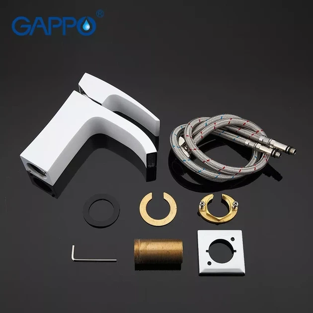 Смеситель для умывальника GAPPO G1007-8 белый/хром - Фото 6 Смеситель для умывальника GAPPO G1007-8 белый/хром - изображение 6