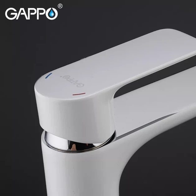 Змішувач для раковини високий GAPPO G1048-2 білий/хром - зображення 4