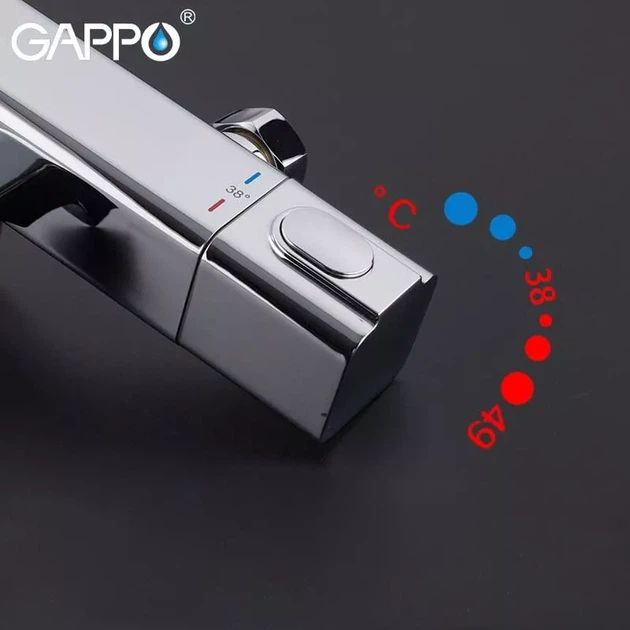 Змішувач для ванни GAPPO G3291 термостат, хром - изображение 4
