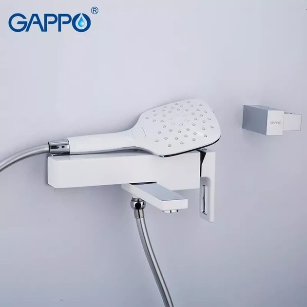 Змішувач для ванни GAPPO G3217-8, білий/хром - изображение 4