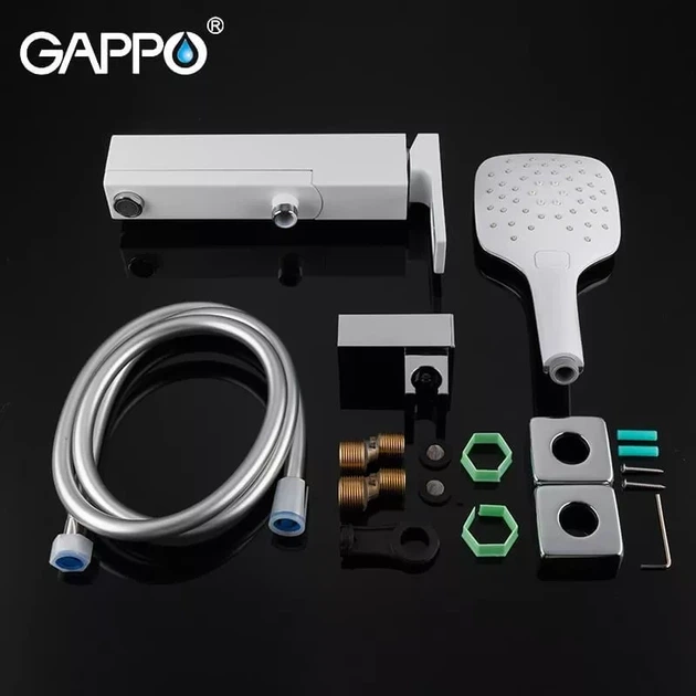 Змішувач для ванни GAPPO G3217-8, білий/хром - изображение 7