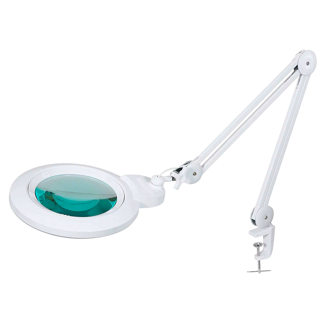 Настольная лампа лупа с подсветкой для косметолога маникюра тату мастеров вышивания беcтеневая лед светодиодная светильник косметологический лампы с увеличительным стеклом лупой 9006 12W 2700-4000-6400K 120 led (9006LED-120) - изображение 10