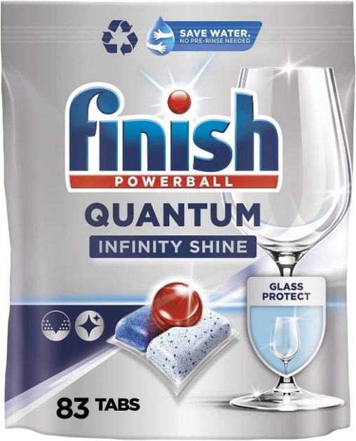 Таблетки для посудомийних машин Finish Quantum Infinity Shine 83 шт (5059001010698) - зображення 1