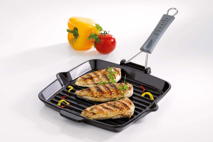 Kwadratowa patelnia grillowa Staub czarna 24 cm (3272342021235) - obraz 2