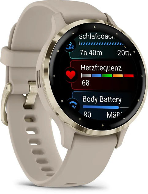 Смарт-годинник Garmin Venu 3S Soft Gold Stainless Steel Bezel with French Gray Case and Silicone Band (010-02785-02) - зображення 4