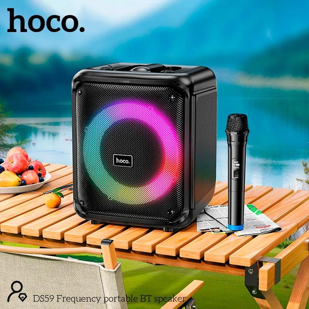 Беспроводная портативная Bluetooth колонка с микрофоном HOCO DS59 |BT5.0, TF/USB/AUX, 40W, 4H, 1mic| - изображение 3