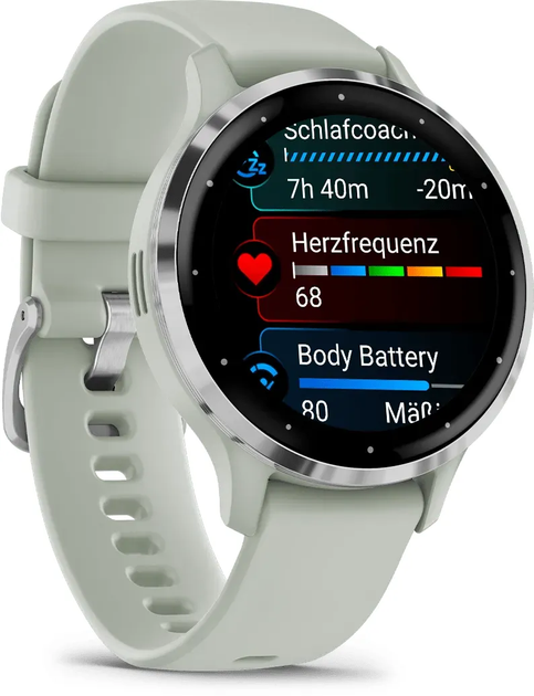 Smartwatch Garmin Venu 3S Silver Stainless Steel Bezel with Sage Gray Case and Silicone Band (010-02785-01) - obraz 3