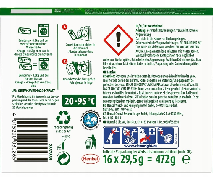 Kapsułki do prania Persil Power Bars Uniwersalne 16 szt (4015200030265) - obraz 2