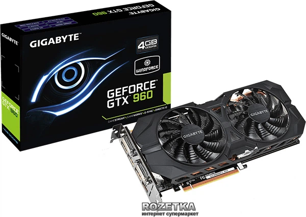 Видеокарта Gigabyte PCI-Ex GeForce GTX 960 WindForce 2X 4096MB