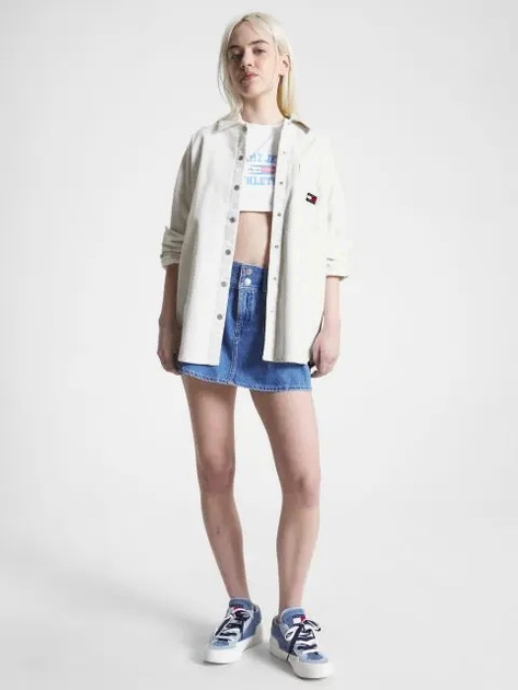 Koszula damska sztruksowa Tommy Jeans DW0DW15916-YBH M Biała (8720644424971) - obraz 3