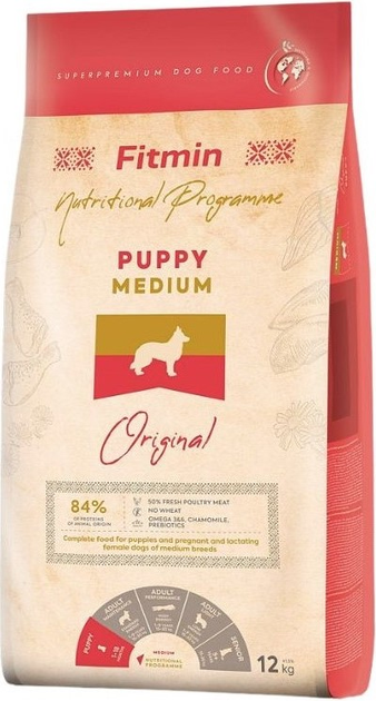 Sucha karma dla psów Fitmin Medium Puppy 12 kg (8595237035380) - obraz 1