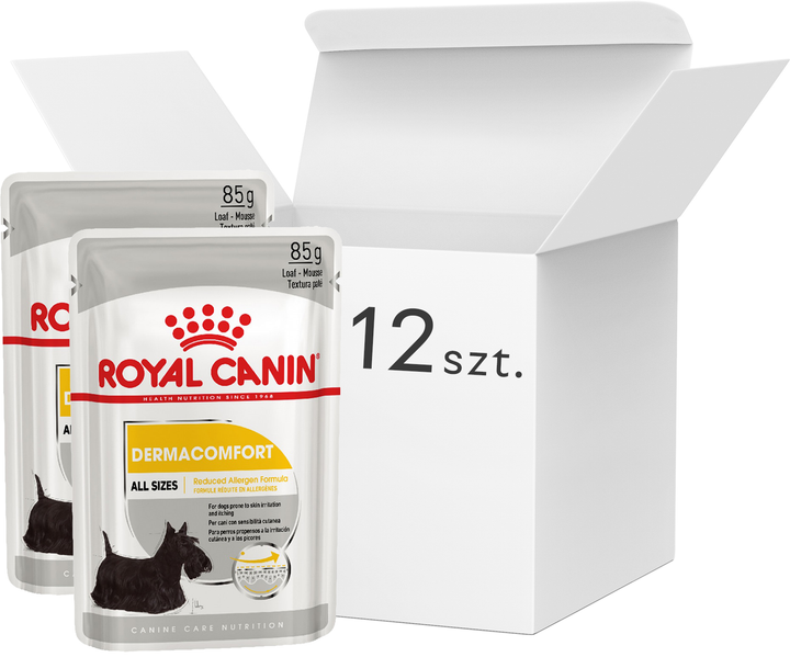 Mokra hipoalergiczna karma dla psów Royal Canin Dermacomfort - saszetki 12x85g (9003579008812) - obraz 1