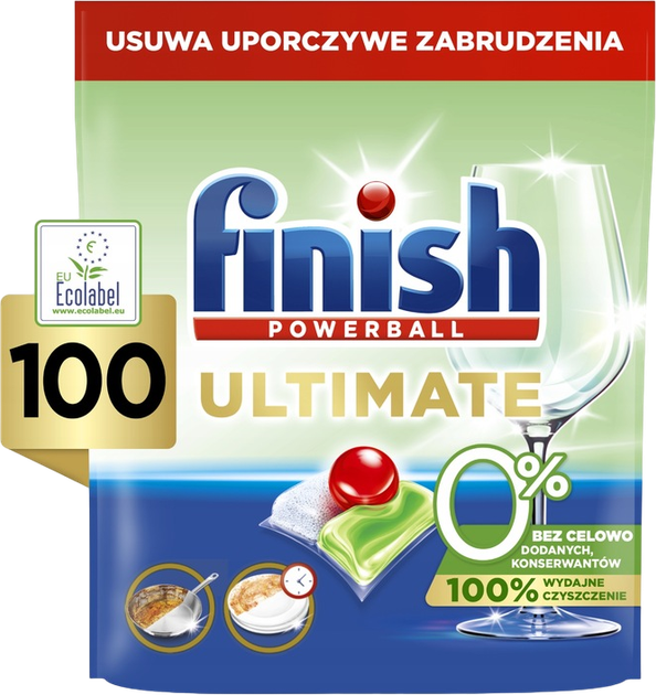 Tabletki do zmywarek Finish Ultimate 0% 100 szt (5908252014798)   - obraz 1