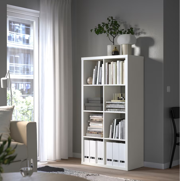 Стелаж белый MS235 совместим с аксессуарами ikea kallax - изображение 2