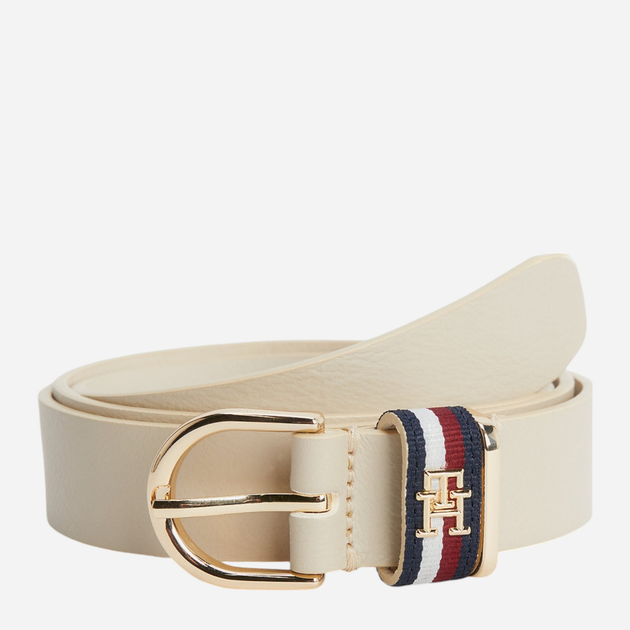 Ремінь жіночий з натуральної шкіри Tommy Hilfiger AW0AW14940-AA8 95 см Бежевий (8720644248928) - зображення 1